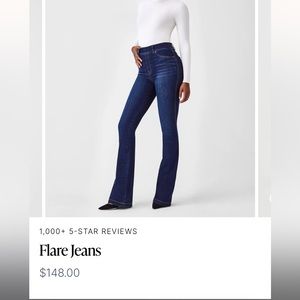 SPANX Flare Jeans - Midnight Shade- large, regular inseam